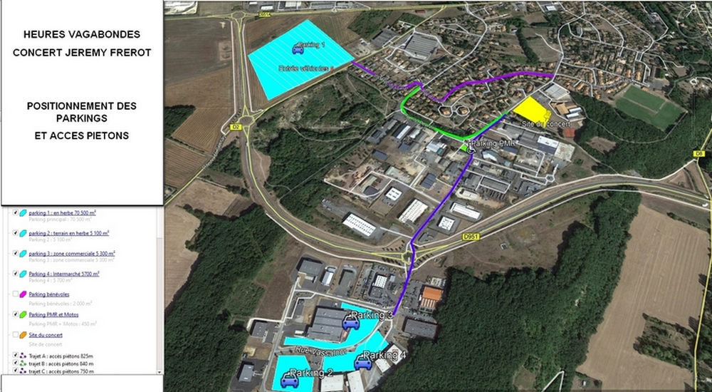 PLAN PARKINGS itinéraires piétons pour communication light