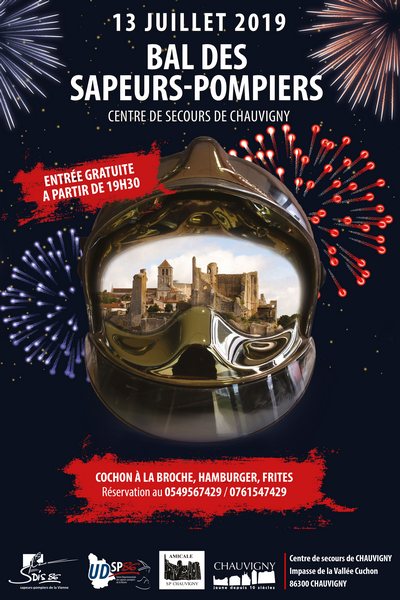 Affiche bal pompiers light
